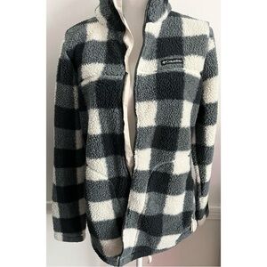 Columbia • Black and White Plaid Fleece Jacket